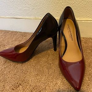 Christian Siriano Red to Black Ombré Pumps